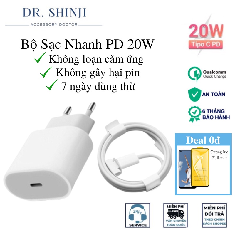 Bộ Sạc Nhanh PD 20W Sạc Nhanh Dành Cho Máy 8>14 (BH 6 Tháng)