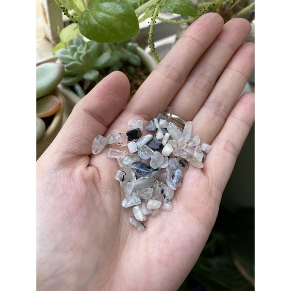 Set 50gr vụn đá Sunstone / Moonstone / Aquamarine/ Rhodochrosite chip thanh tẩy tự nhiên - Crystal Chip