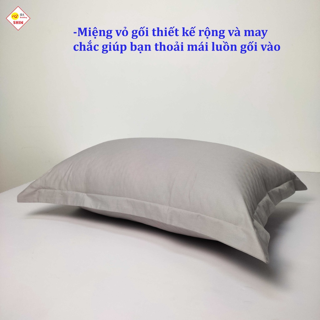 Áo gối cotton cao cấp 40x60cm màu xám