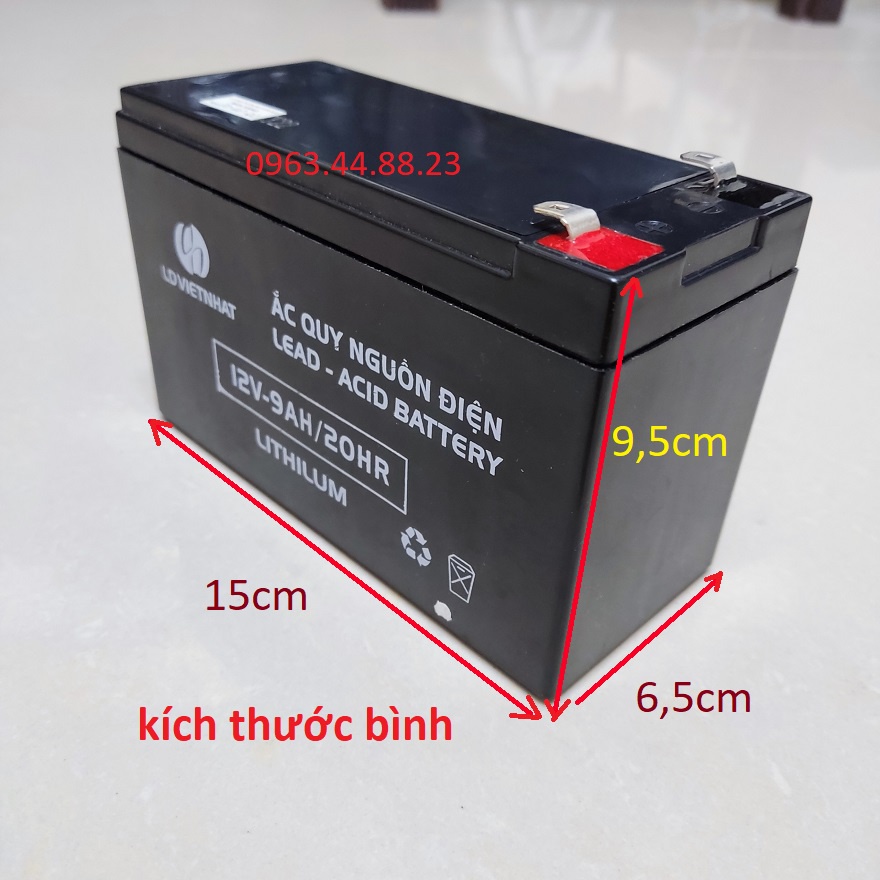 Bình ắc quy khô 9AH/12V Cam kết Hàng chính hãng