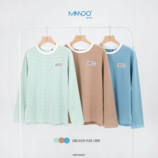 Áo Nỉ Kẻ Dài Tay MANDO, Chất Liệu Nỉ Da Cá Mềm Mại Co Giãn Tốt Phong Cách Thời Trang Hàn Quốc NDN074 - NDN073