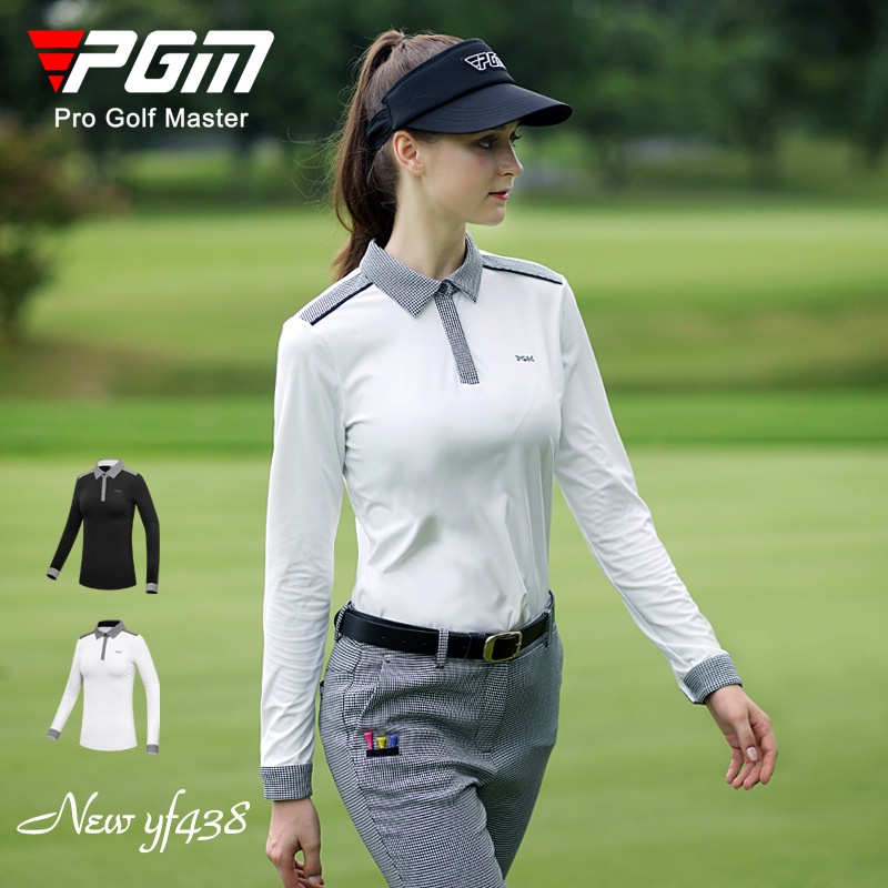 Áo Thun Đánh Golf Tay Dài Có Cổ Co Giãn Chống Lạnh Thời Trang Thu Đông Cho Nữ