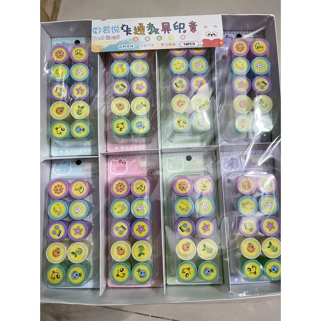 Bộ 10 con dấu sticker lời khen thưởng cho bé