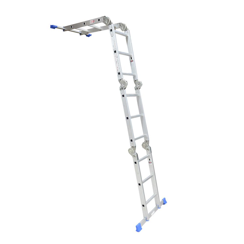 HomeBase MATALL Thang nhôm đa năng gấp 4 đoạn 3 bậc 28x5x37x93cm
