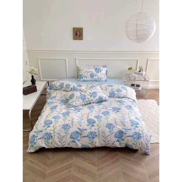 Bộ chăn ga Cotton Living 4 món 100% cotton hàng nhập