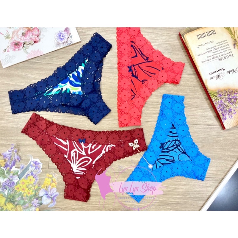 Set 4 quần lót nữ-quần lọt khe  Aerie xuất chuẩn xịn, chất cotton viền ren cực đẹp- có bigsize cỡ to