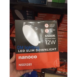 Đèn led downlight siêu mỏng 12w ánh sáng trắng - nsd1261 - nanoco