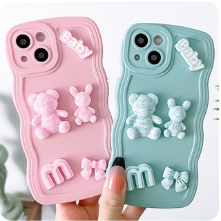 Ốp Điện Thoại Silicon Dẻo Hình Gấu 3D iPhone 14 13 11 12 Pro MAX Mini 6 6s 7 8 Plus 7plus 8plus 6plus 7 + 8 + X XR XS MAX 11Pro