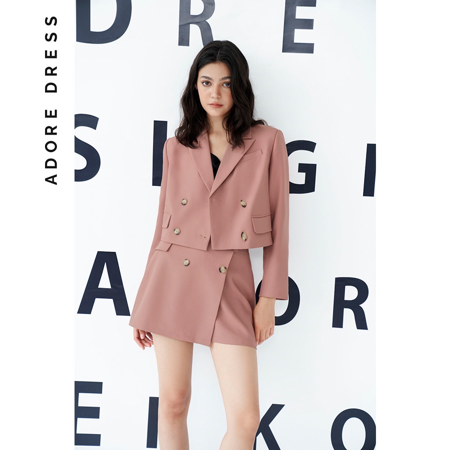 Crop Blazer 2 hàng khuy xanh pastel, trà sữa, đen, hồng baby 2BL3018 ADORE DRESS