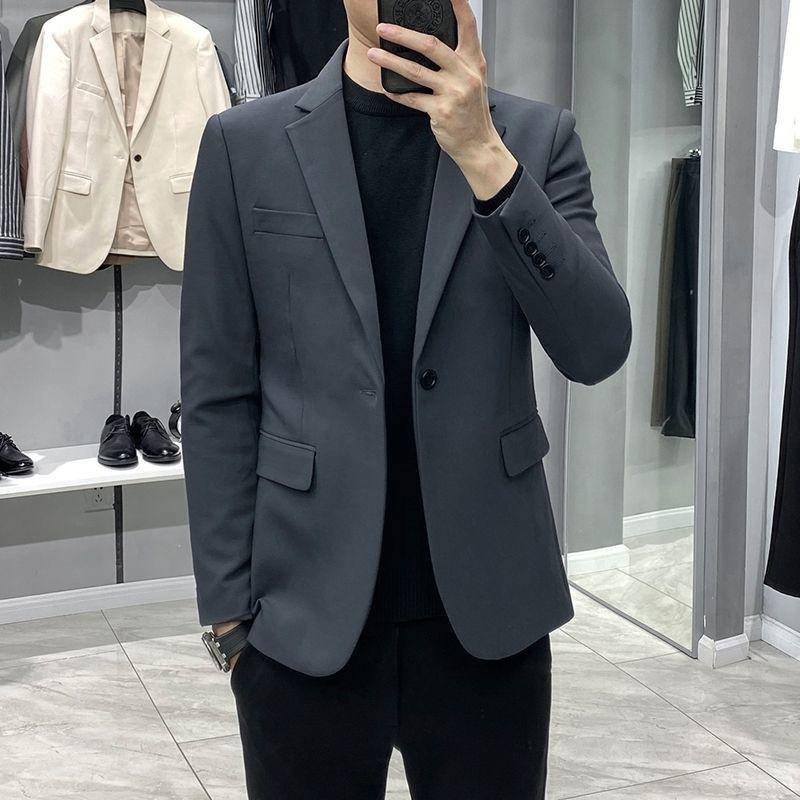 Áo Khoác Vest Dáng Ôm Cài Một Hàng Khuy Kiểu Hàn Quốc Thời Trang Công Sở Cho Nam