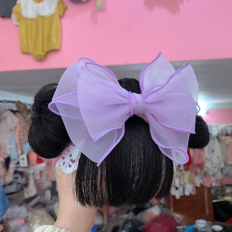 Turban tóc giả ♥️ Băng đô tóc giả nơ voan siêu xinh cho bé gái từ 5-12kg