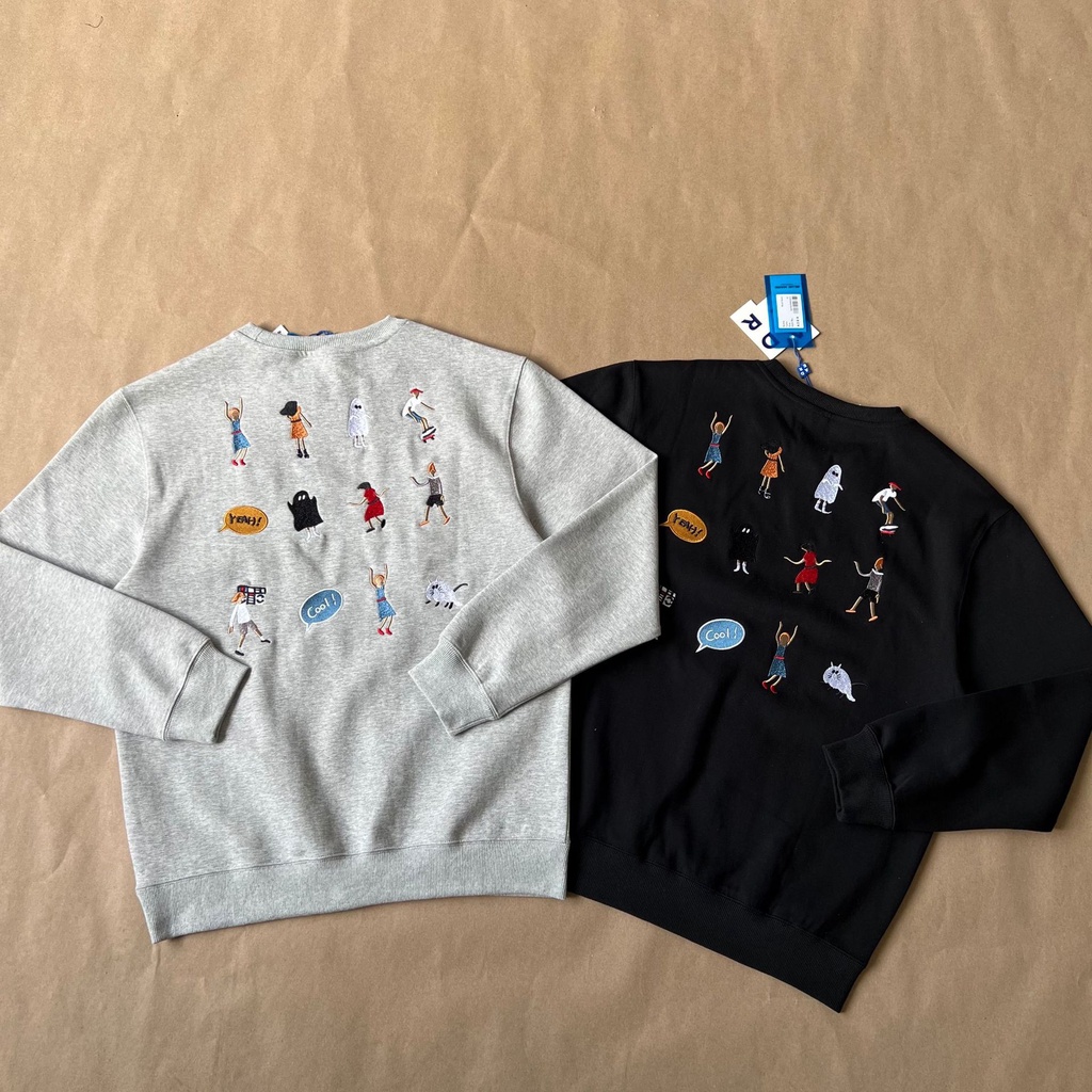 Spot ADER 2022 new cartoon character printed embroidered round neck sweater men's and women's fashion brand