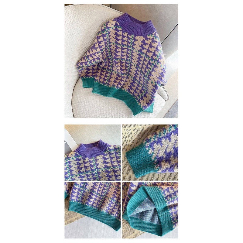 Áo sweater IQ Angel dệt kim dày dặn phong cách thời trang Hàn Quốc mới cho bé gái