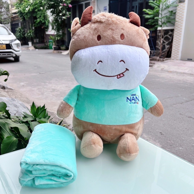 Bộ mền gối 2 in 1 nhé (làm gối ôm, tháo ra làm chăn và thú nhồi bông)