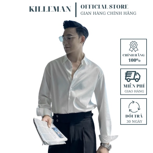 Áo sơ mi nam - Sơ mi nam công sở Hàn Quốc vải lụa chống nhăn cao cấp , kiểu dáng slimfit cực đẹp KILLEMAN SM004