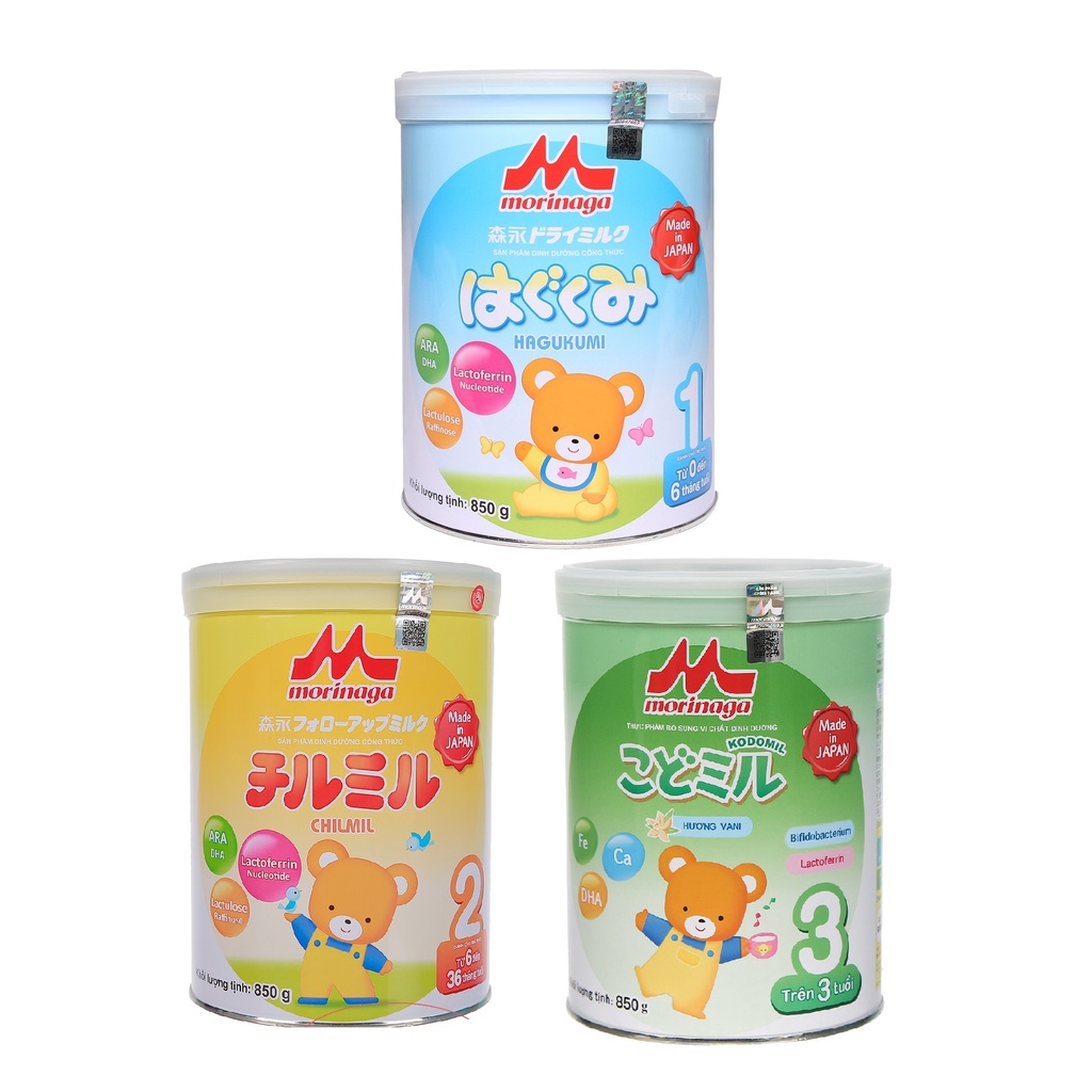 Sữa Morinaga Số 1,2,3 Nhập Khẩu 850g Mẫu Mới (Có tem chính hãng, date mới t8/2024)