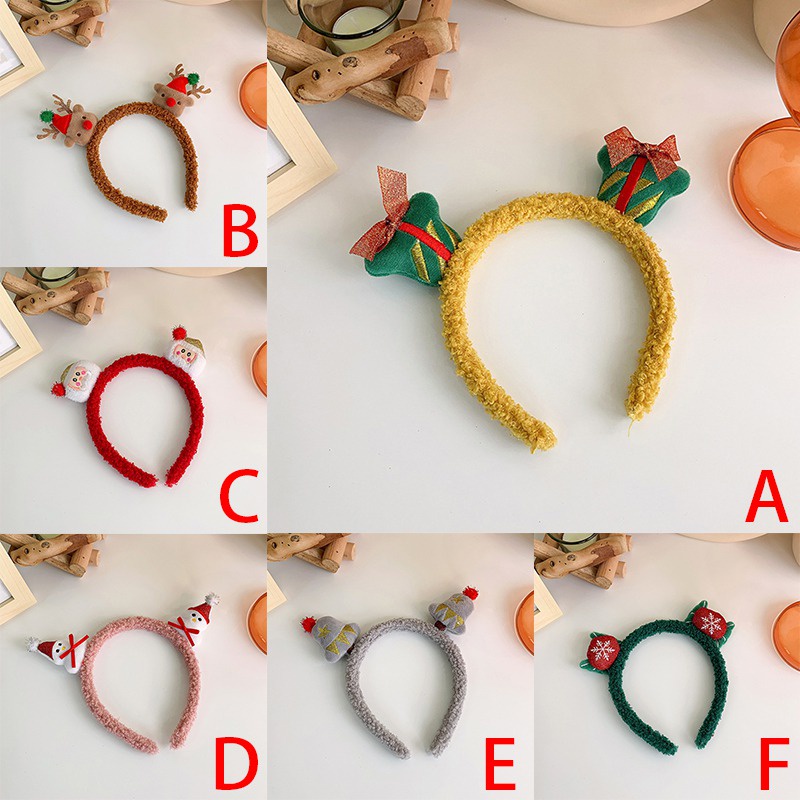 Băng Đô Cài Tóc Họa Tiết Hoạt Hình Phong Cách Giáng Sinh Đáng