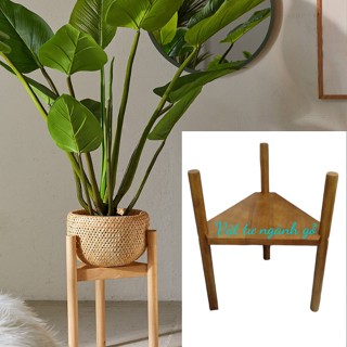 Đôn gỗ để chậu hoa, lọt lòng chậu 29cm trở xuống, kệ để chậu cây mặt tam giác