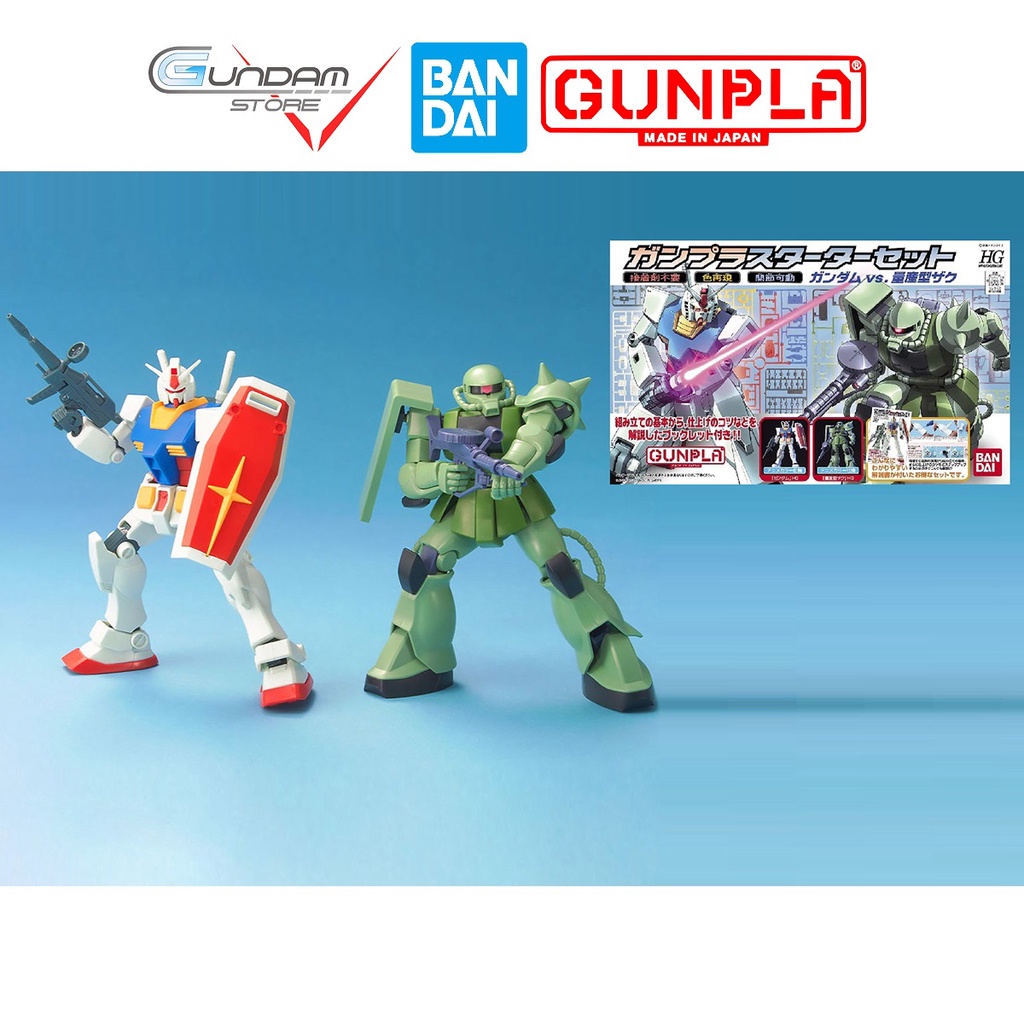 Mô Hình Gundam HG Gunpla Starter Set RX-78-2 vs Zaku 2 Bandai 1/144 HGUC UC Đồ Chơi Lắp Ráp Anime Nhật