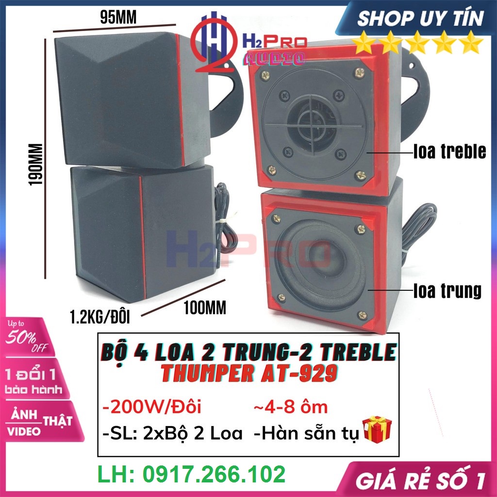 Loa treble AT 929 .Loa tăng cường tiếng trép (2 sản phẩm) - bộ 4 chiếc loa 2 trung 2 treble