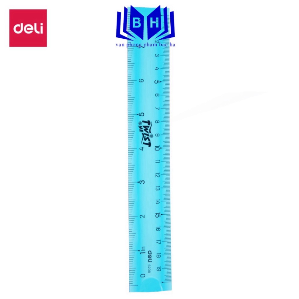 Thước kẻ nhựa dẻo EcoPVC 20cm Deli - E6208