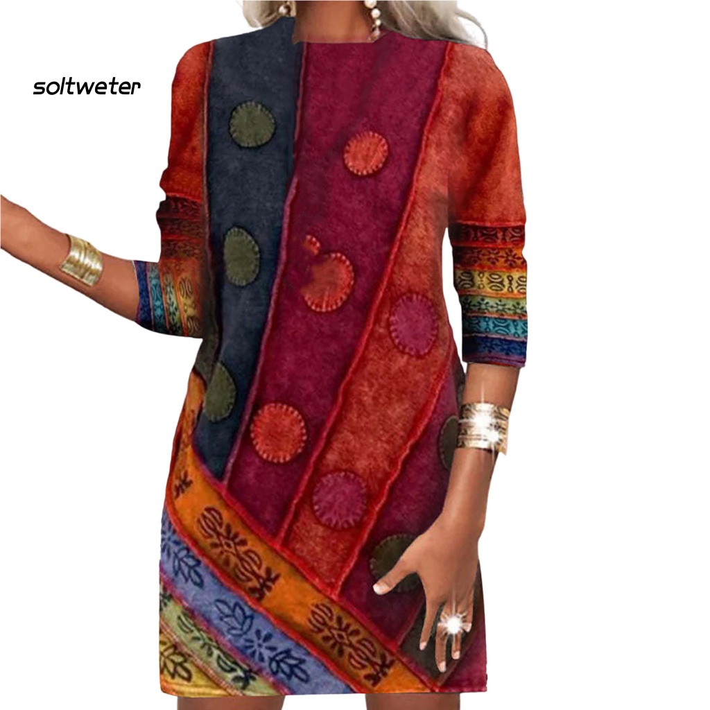 Đầm Mùa Xuân Chắp Vá Cho Nữ