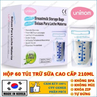 Hộp 60 Túi trữ sữa Mẹ 210ml Unimom Compact UM870268 - Hàn Quốc