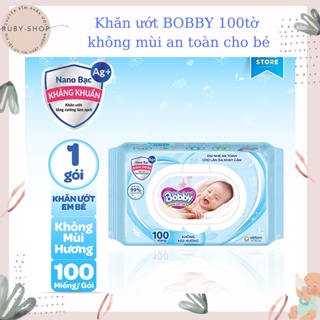 khăn ướt Bobby 100 tờ không mùi cho bé sơ sinh