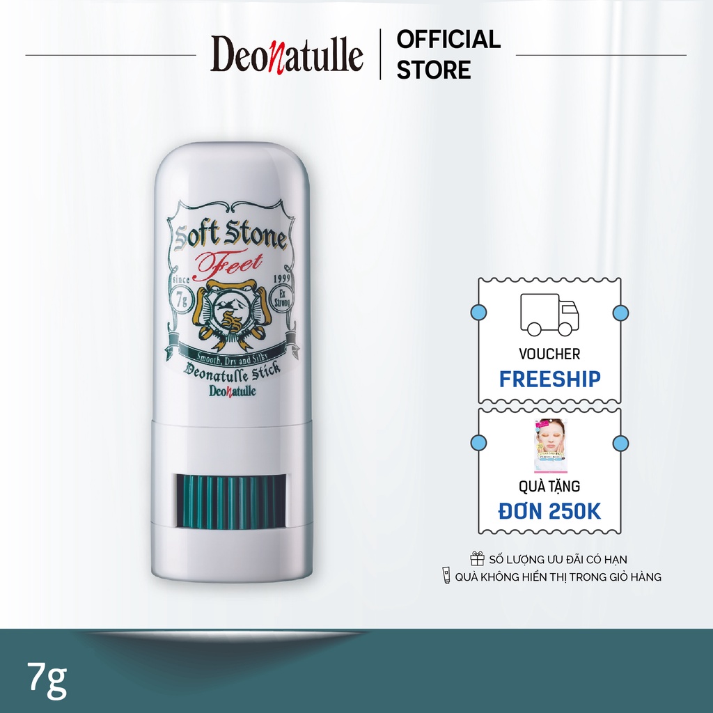 Lăn Khử Mùi Đá Khoáng Dạng Sáp Kháng Khuẩn Giảm Mồ Hôi Cho Chân Deonatulle Soft Stone For Feet 7G
