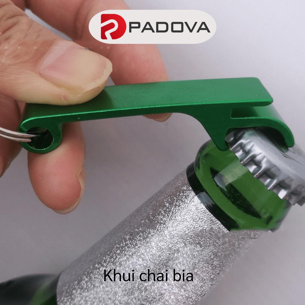 Dụng Cụ Khui Nắp Chai, Mở Nắp Lon Bia Bằng Hợp Kim Nhôm Gắn Móc Khóa PADOVA 8402