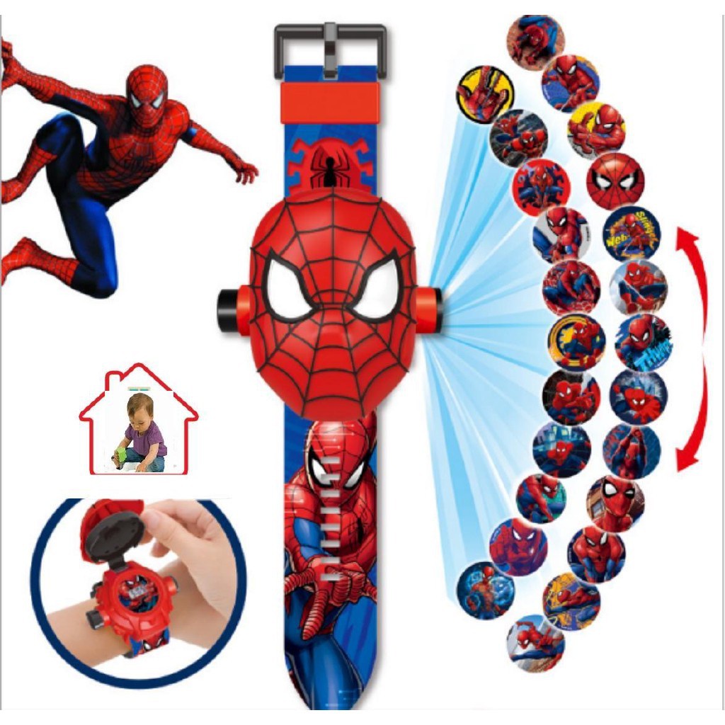 Đồng hồ chiếu hình cho trẻ em người nhện ,elsa, batman,đội cứu hộ,ninja chiếu hình ảnh lên tường