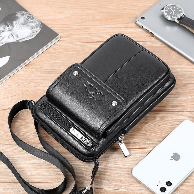 Túi Đeo Hông Thắt Lưng Nam Cao Cấp Thời Trang Hàn Quốc Da Pu Mềm Đẹp Chống Nước Đựng Điện Thoại Đeo Chéo Tiện Lợi