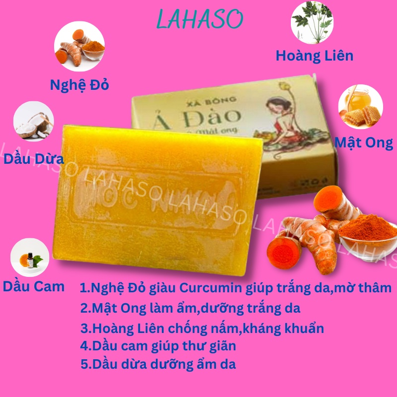 Xà bông nghệ tươi xà bông mướp đắng trắng da ngừa thâm loại bỏ mụn hanmade