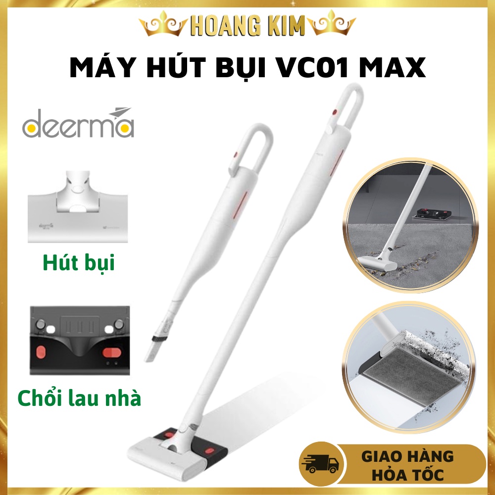 Máy Hút Bụi Lau Nhà Không Dây Cầm Tay Deerma VC01 Max Chính Hãng - Hút Bụi Lau Nhà Cùng Lúc - Pin Khỏe, Sạc Nhanh