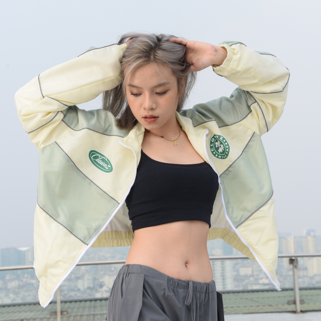 Áo khoác gió coach form boxy local brand Clownz Track Jacket 2 lớp, nam nữ unisex, form rộng
