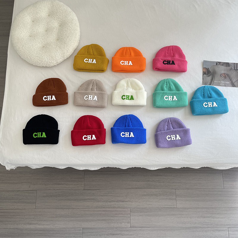 Mũ Len In Chữ Phong Cách Hàn Quốc Xinh Xắn Cho Bé