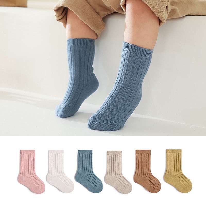 Vớ Cotton MàU Trơn MềM MạI Cho Bé Trai / GáI (0-3 TuổI