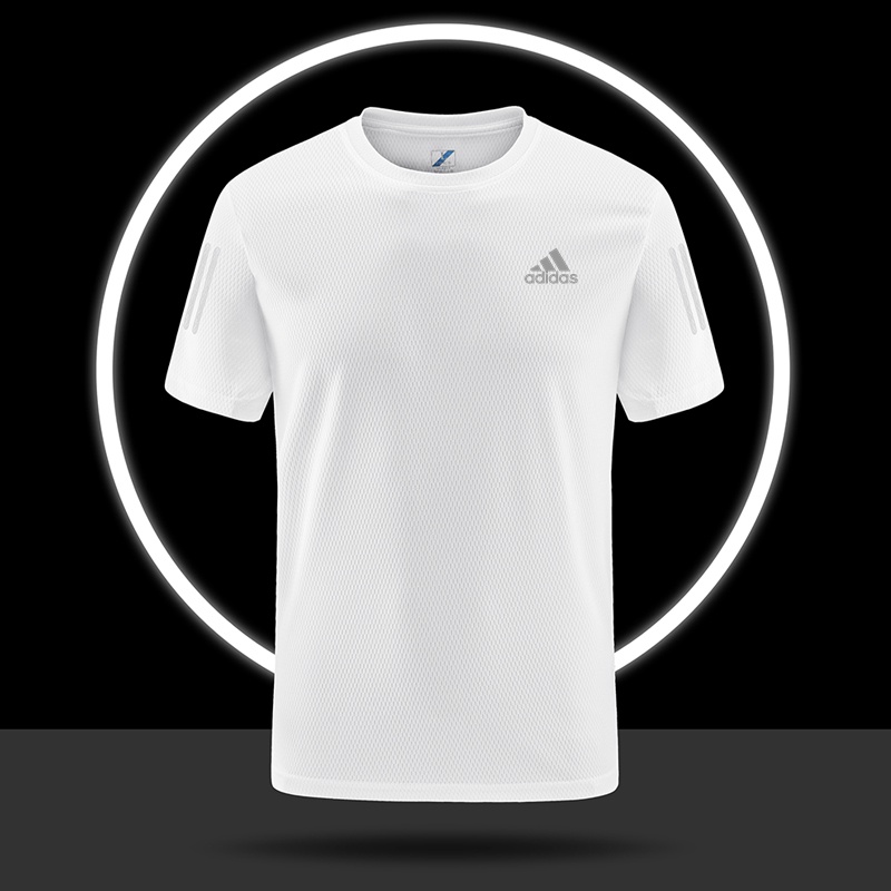 Áo Thun Thể Thao Adidas 100% Chính Hãng Phối Lưới Thoáng Khí In Logo Phản Quang Dành Cho Nam