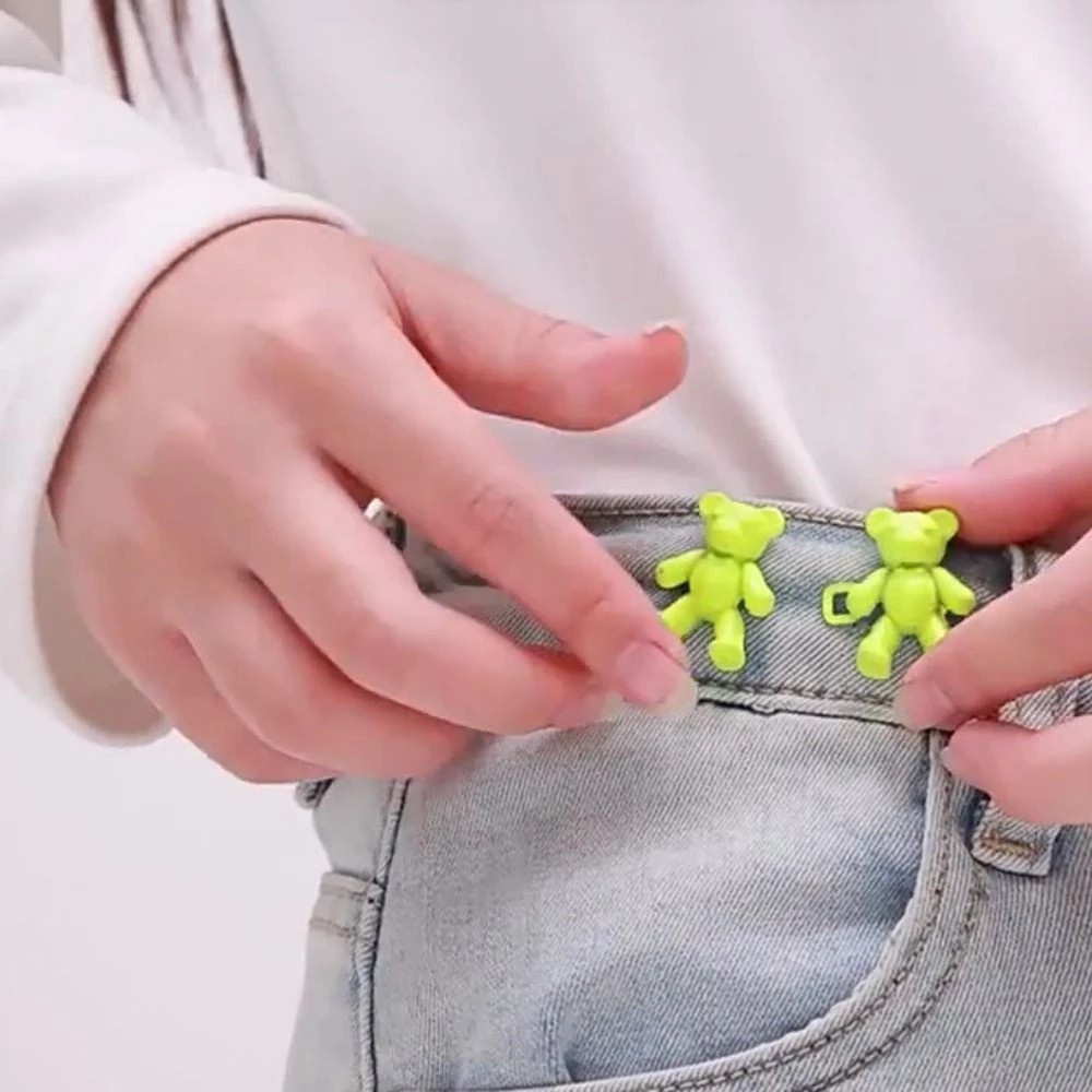Set 2 Khóa Thắt Lưng Quần Jeans Không Đóng Nút Hình Gấu Nhiều Màu Sắc Dễ Thương Có Thể Tháo Rời Cho Bé Gái