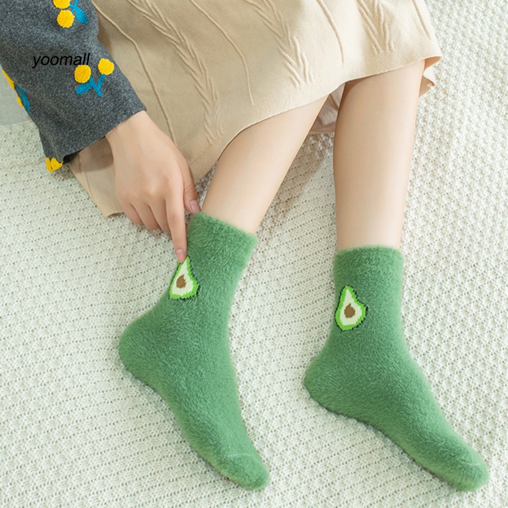 1 Đôi Vớ Dày Giữ Ấm Mùa Đông Mang Trong Nhà / Ngoài Trời Dành Cho Nữ