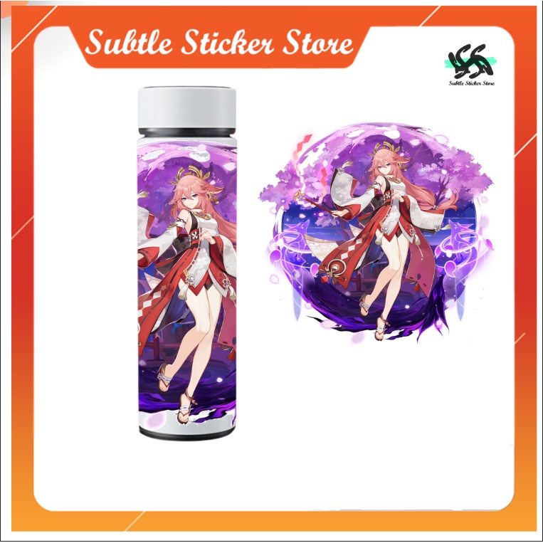 Bình nước giữ nhiệt Yae - Genshin Impact lõi inox đa dạng mẫu mã , có thể in theo yêu cầu anime/game/manga/DC/Bóng đá