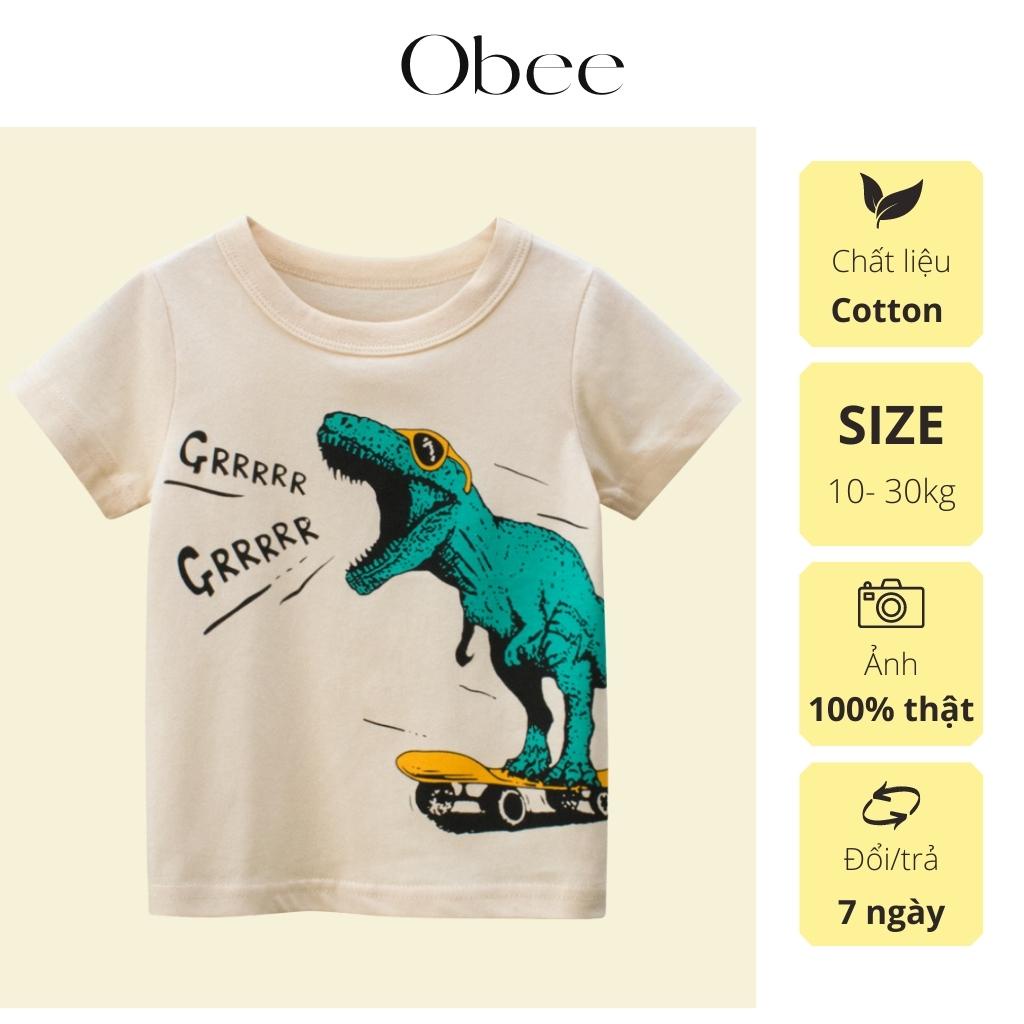 Áo khủng long bé trai Obee's Closet Áo thun ngắn tay bé trai mẫu mới