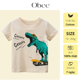 Áo khủng long bé trai Obee's Closet Áo thun ngắn tay bé trai mẫu mới