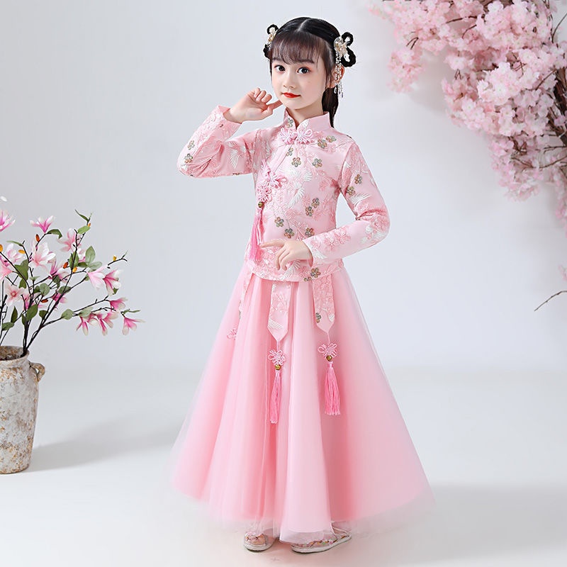 Đầm Sườn Xám Phong Cách Trung Hoa Cổ Điển Cho Bé Gái