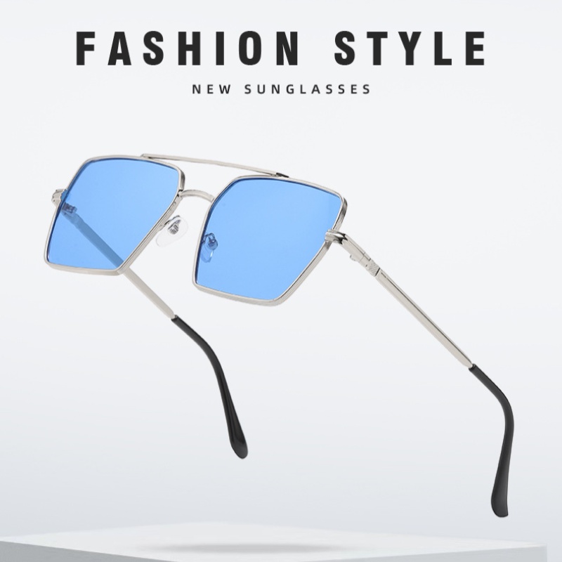 Kính Mát Gọng Vuông Kim Loại Chống Tia UV Thời Trang Sự Bảo Vệ