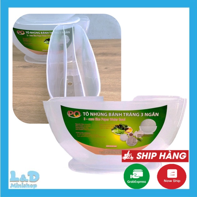 Tô Nhúng Bánh Tráng - Khay Nhúng Bánh Tráng 3 Ngăn Siêu Bền