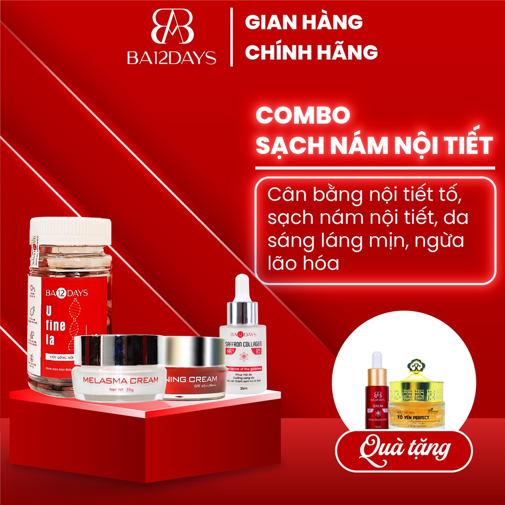 Combo sạch nám - nội tiết Ba12days Cosmetics [ B12D024 ]