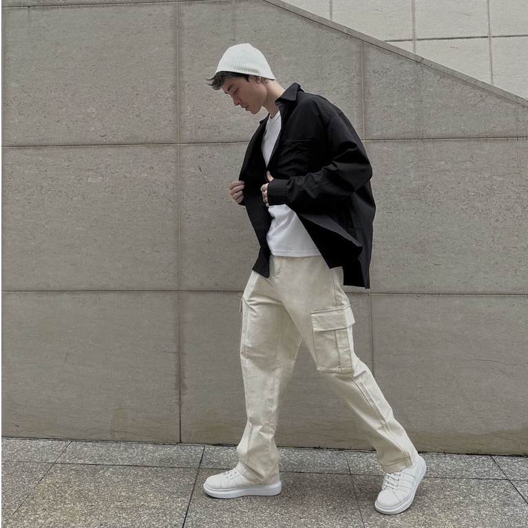 Áo sơ mi đen form rộng - Oversized Black Shirt
