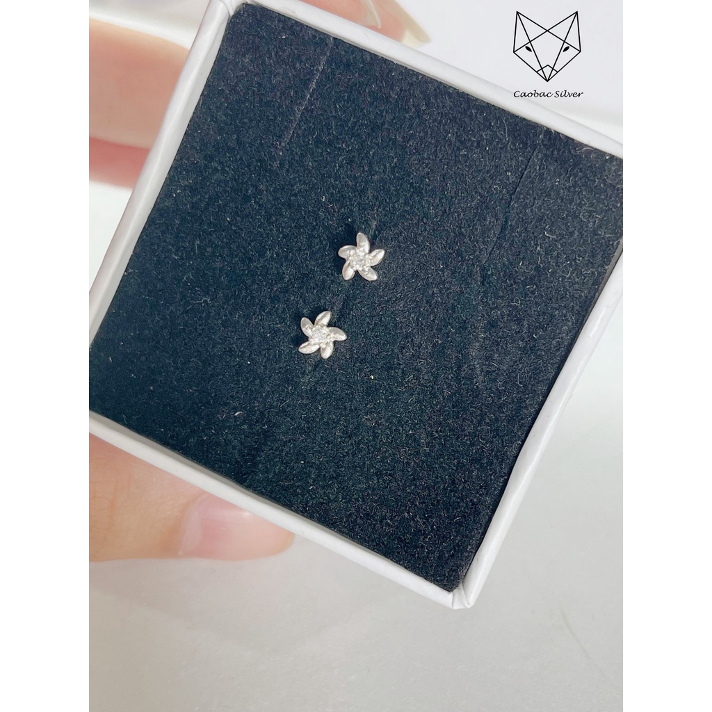 Khuyên Tai Bạc Ta CaoBac Jewellery Thiết Kế Hoạ Tiết Hình Sao Mini Đáng Yêu, Tinh Tế Món Quà Dành Cho Bạn Gái
