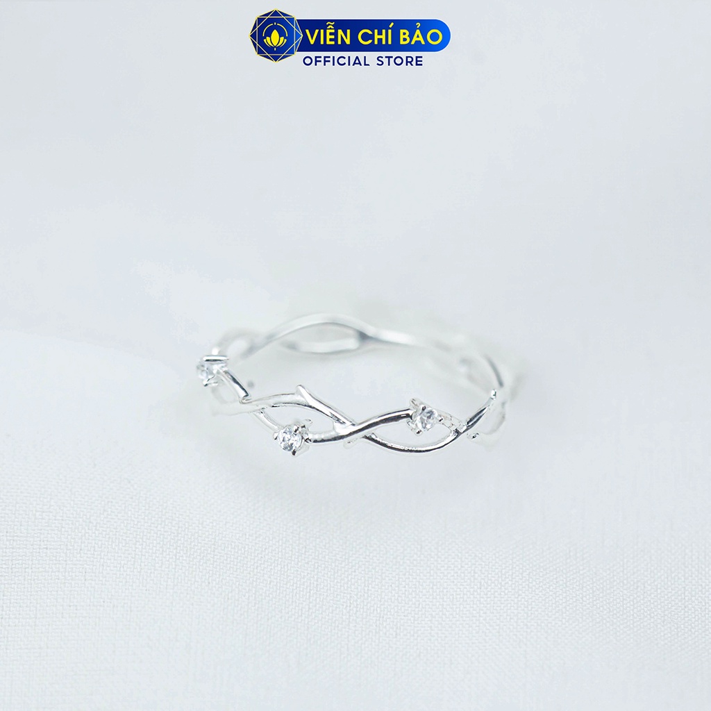 Nhẫn bạc nữ xoắn đá chất liệu bạc 925 thời trang phụ kiện trang sức Viễn Chí Bảo N400875